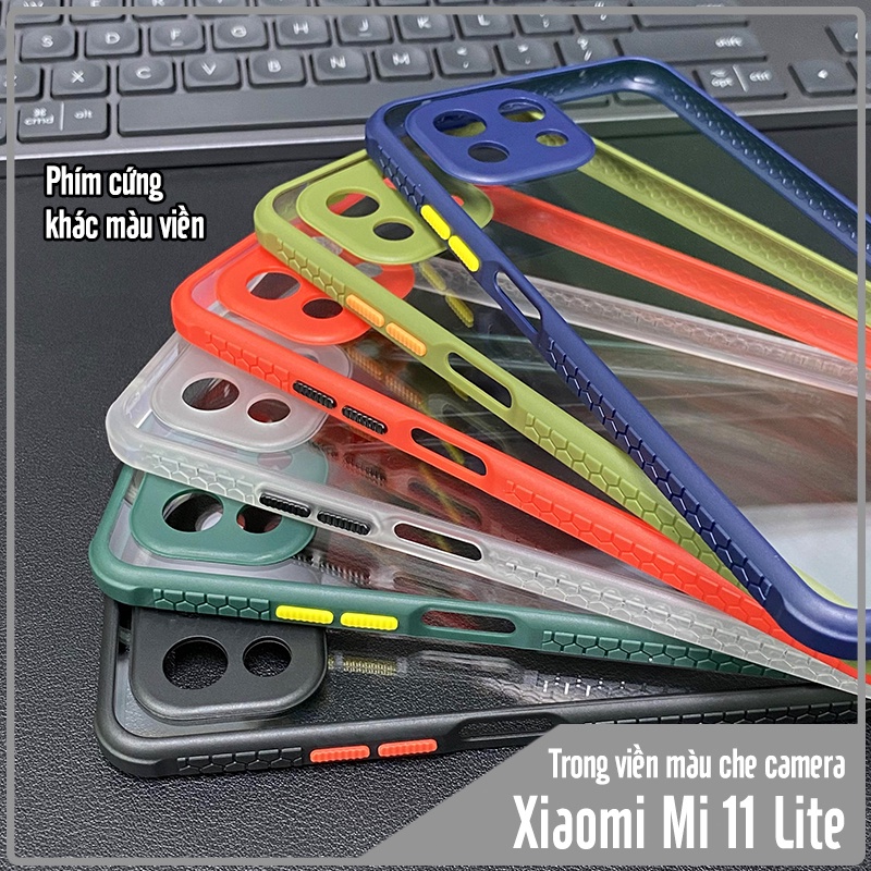 Ốp lưng cho Xiaomi Mi 11 Lite 4G - 5G - NE trong viền màu che camera 4 Góc chống sốc