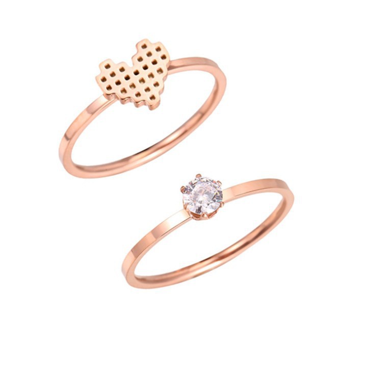 Bộ 2 Nhẫn Nữ Titan Không Đen TT 1358