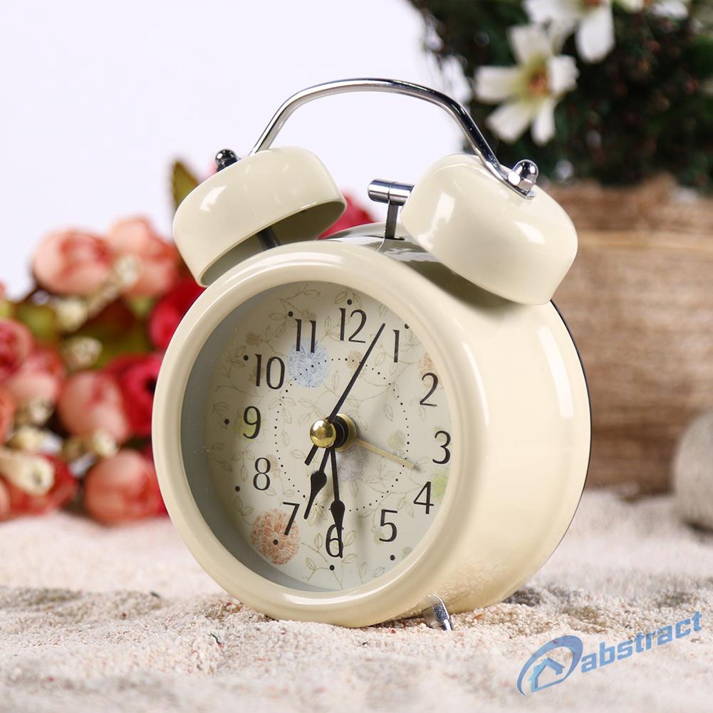 AB Happy Home Fashion Number/English Retro Double Bell Desk Table Alarm Clock