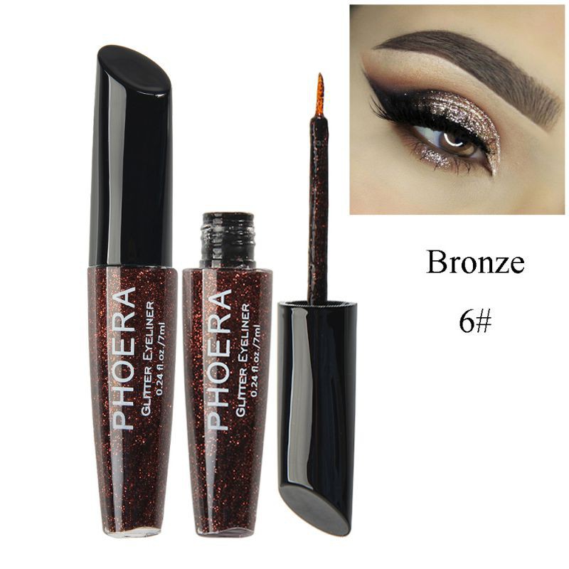 PHOERA Charm Makeup Eyeshadow Waterproof Glitter Lasting Liquid Glossy Eyeliner