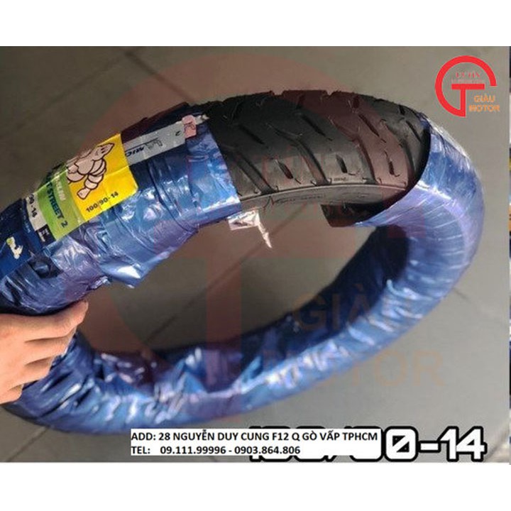 VỎ LỐP MICHELIN PILOT STREET 2 SIZE 100/90-14 40S TL CHÍNH HÃNG DÙNG CHO BÁNH SAU PCX, SH MODE..