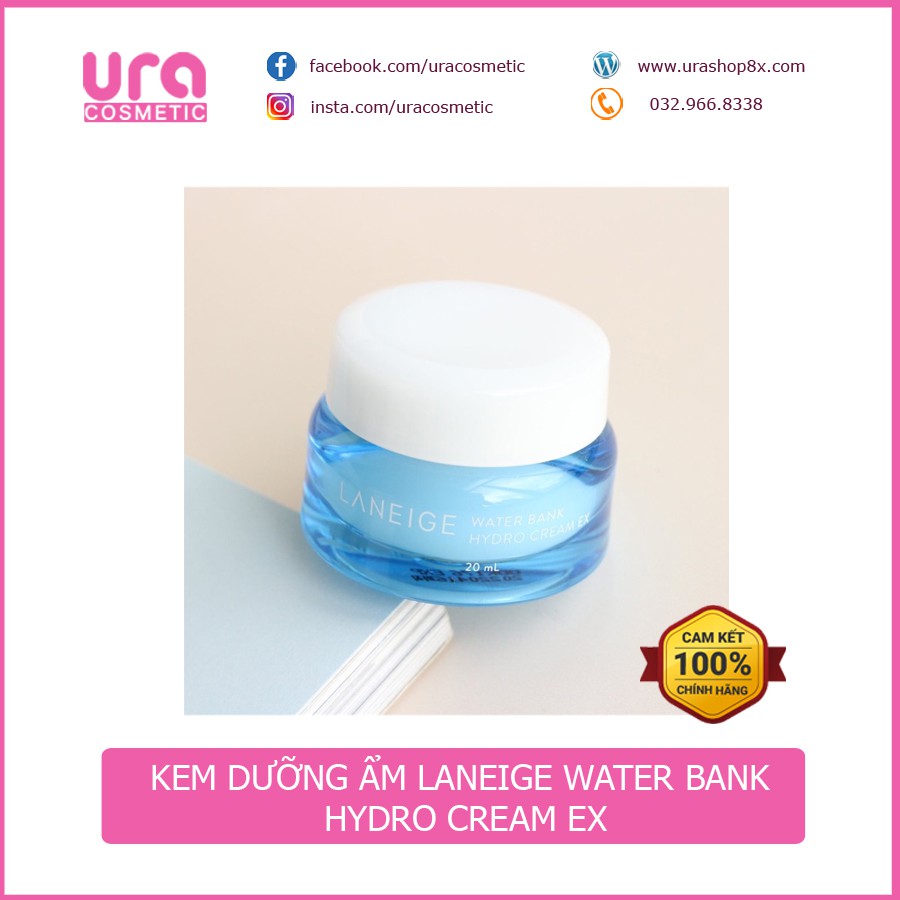 Kem dưỡng Laneige Water Bank Hydro Cream EX 20g - Kem dưỡng ẩm cho da da dầu nhạy cảm Laneige