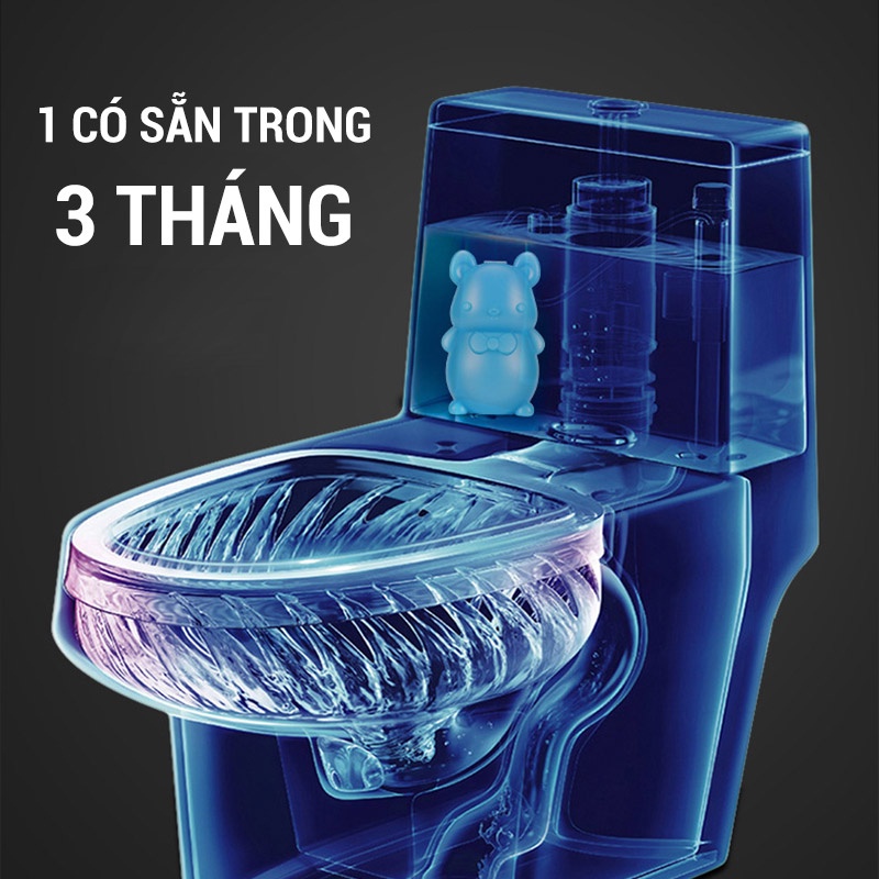 Viên Thả Bồn Cầu Hình Con Lợn Xanh Viên Thả Bồn Cầu Khử Mùi Tiện Lợi