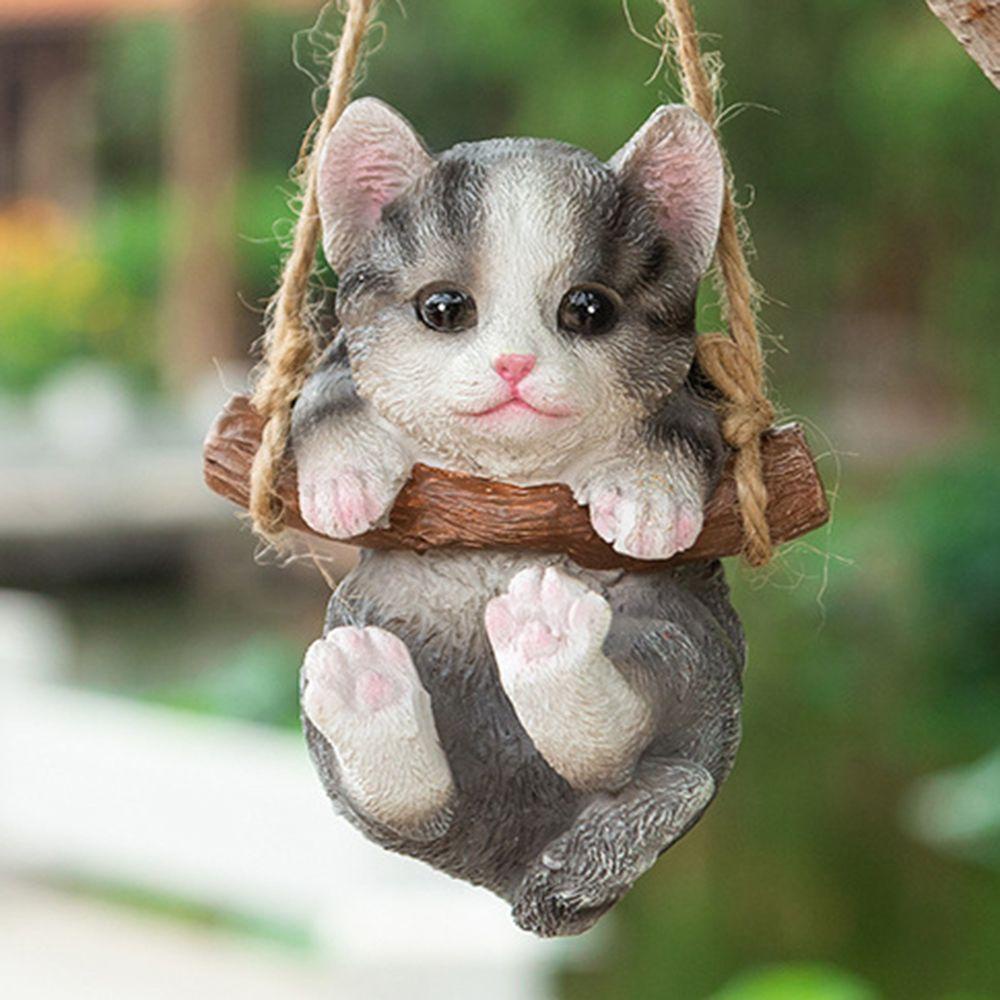 Mô Hình Chú Mèo Bằng Nhựa Resin Dễ Thương Cho Bé