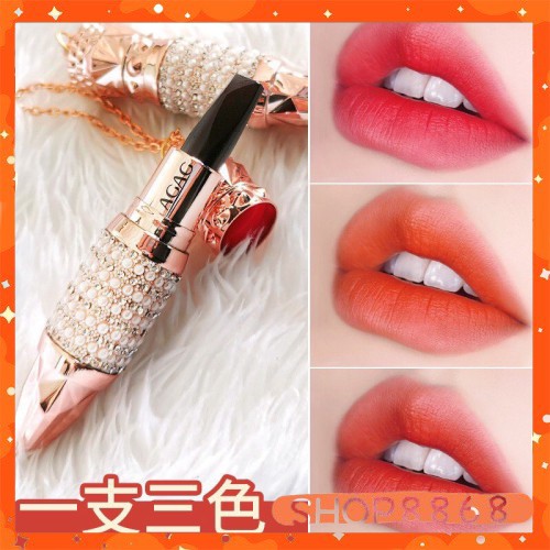 Son 3 màu Kim Cương Queen dưỡng ẩm siêu lì lâu trôi (Hạt Đá )