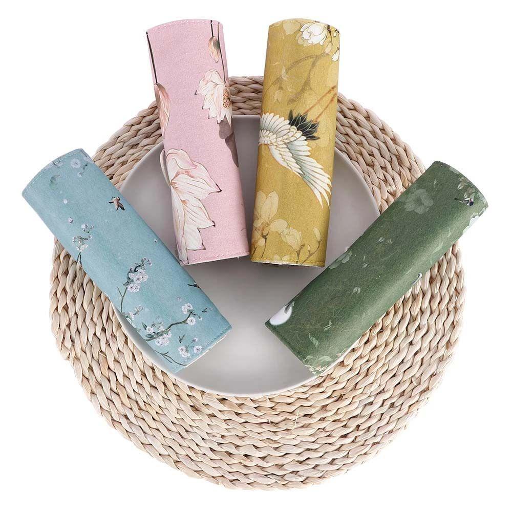 Túi Đựng Bút In Hoa Sen / Chim Hạc Kiểu Vintage Trung Hoa Dễ Thương