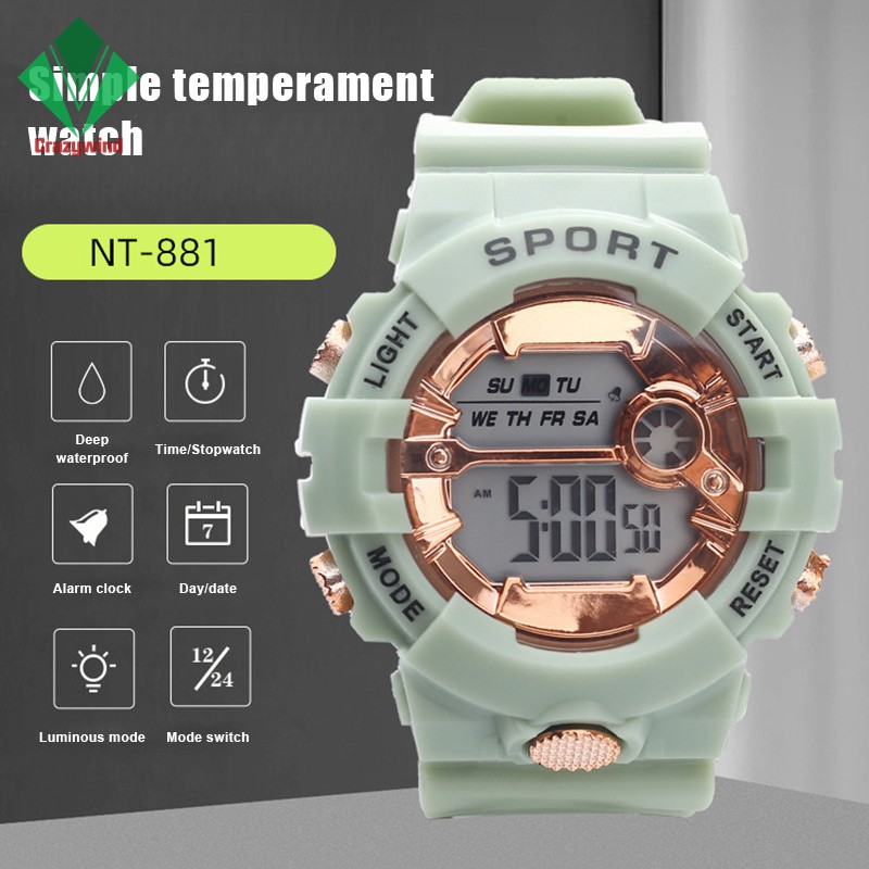 Đồng Hồ Điện Tử Thể Thao Chống Nước Thiết Kế Phong Cách Hàn Quốc