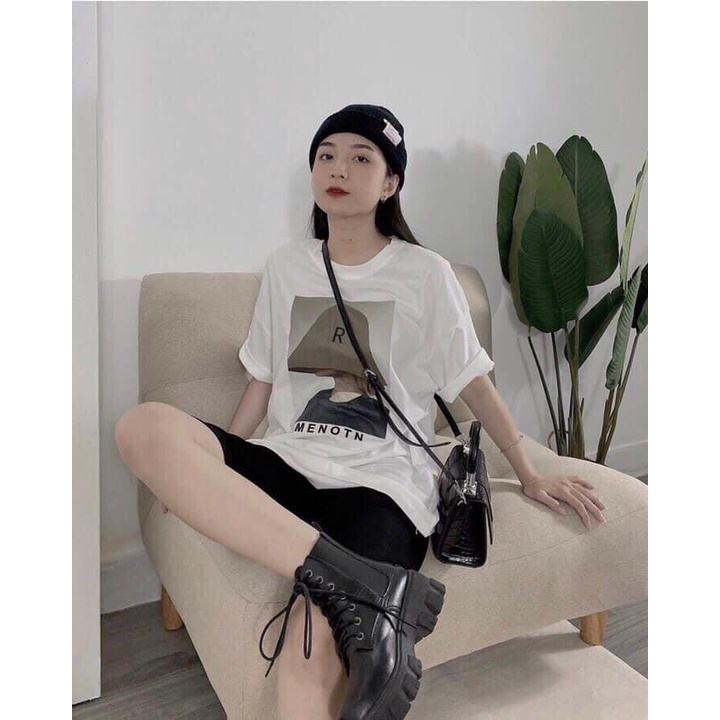 [ HÓT ] 1 Set Áo Thun Nam Nữ Tay Lỡ In Hình Cô Gái MENOTN Form Rộng Unisex- Zadola fashion