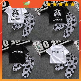 Bộ Quần Áo Cho Bé Trai Và Bé Gái Hình Bò Sữa Từ 8kg Đến 28kg DOLY STORE