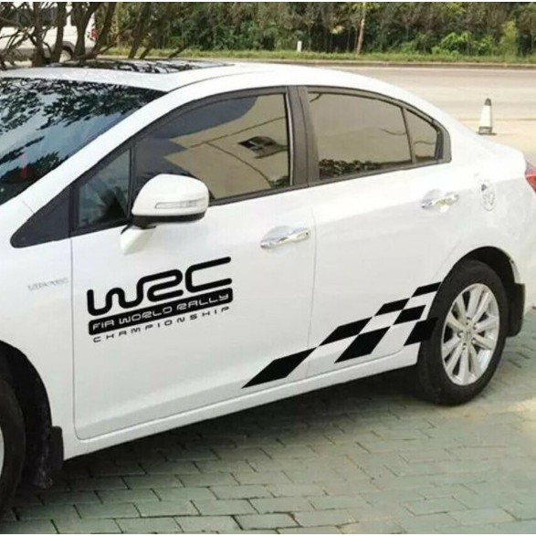 Logo decal tem xe thương hiệu WRC độc đáo,