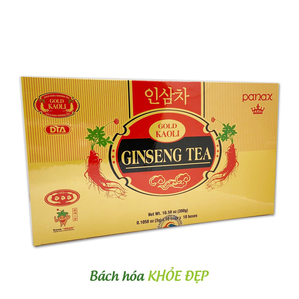 Trà nhân sâm Gold Kaoli Ginseng Tea Hộp 100 gói tăng cường sức khỏe - Nguyên liệu nhập khẩu Hàn Quốc