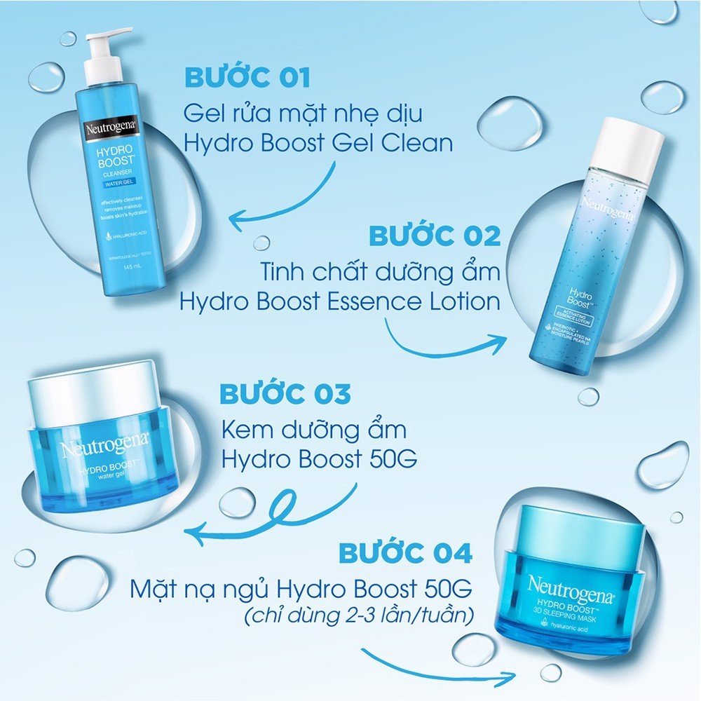 Kem dưỡng ẩm Neutrogena Hydro Boost Water Gel giúp cấp ẩm mịn da 15g / 50g - Be Glow Beauty
