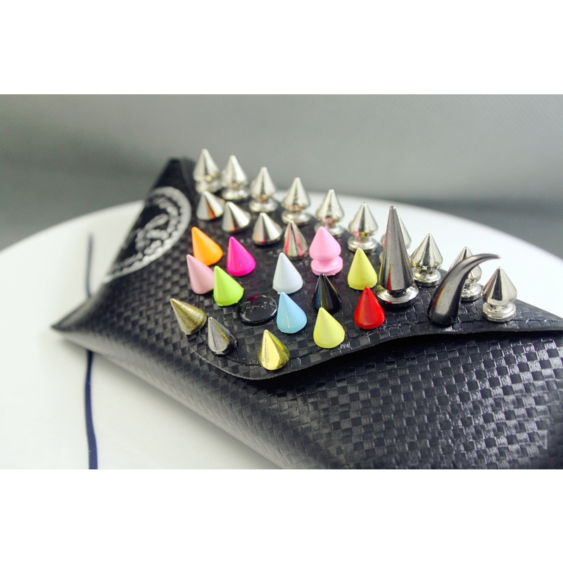 Set 50 Đinh Tán Hình Nón Nhiều Màu Sắc 7 * 10mm Dùng Để Trang Trí Quần Áo / Đồ Da / Giày Dép