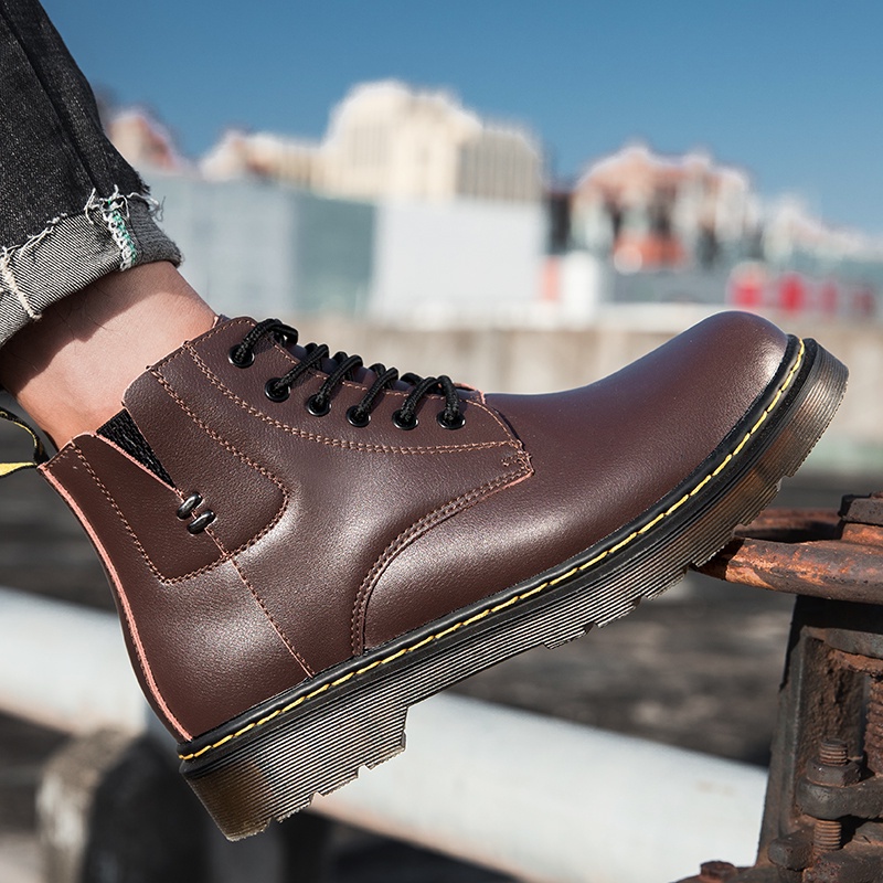 Giày bốt Martin da bò cổ cao size 38-46 phong cách Anh Quốc thời trang sang trọng cho nam