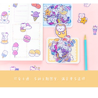 Set 40 miếng sticker PVC gấu tím mộng mơ Meng meng