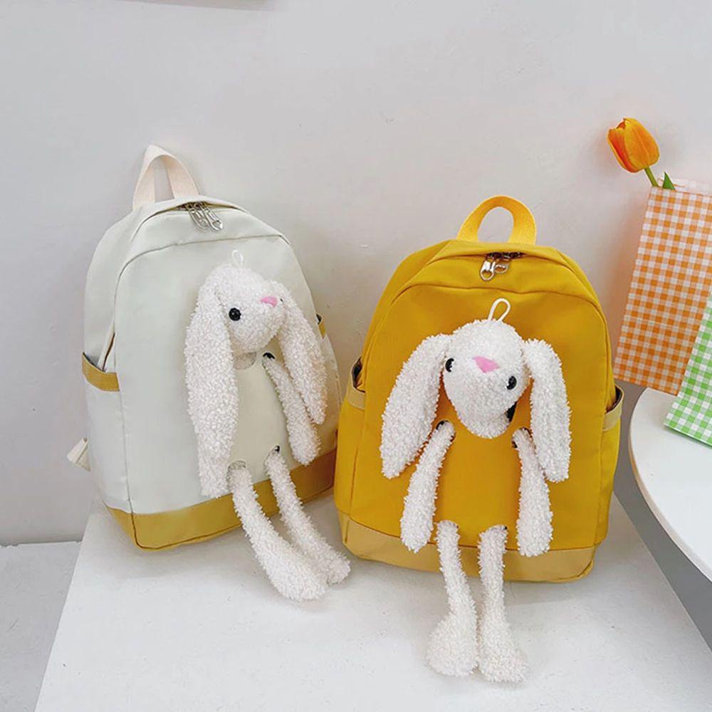 IVORY Balo Đeo Vai Hình Thỏ Hoạt Hình Bằng Vải Bông Sức Chứa Lớn Cho Bé Gái