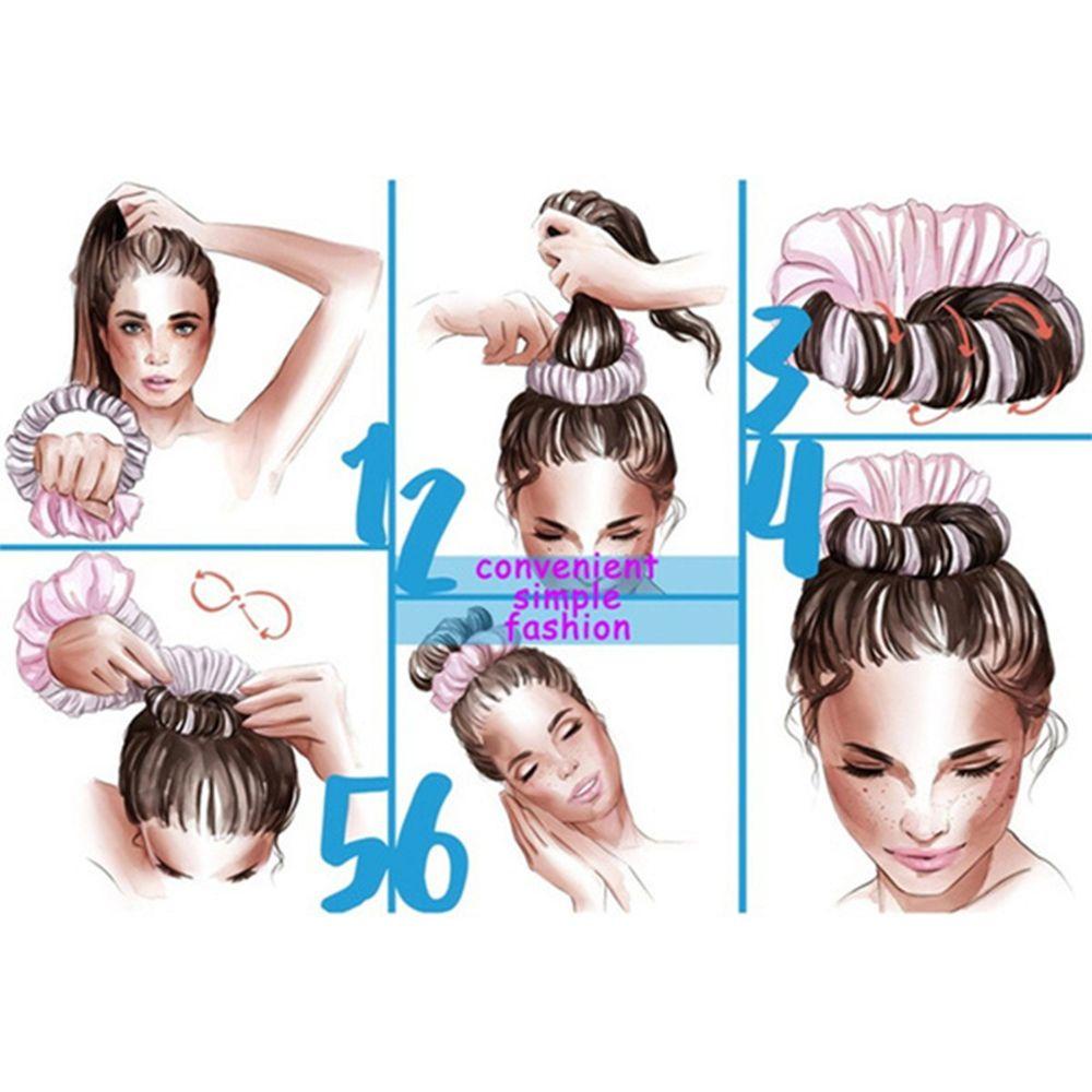 Dây Buộc Tóc Vải Lụa Satin Tạo Kiểu Tóc Xoăn Không Dùng Nhiệt