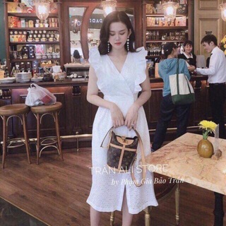 Đầm thô ren trắng