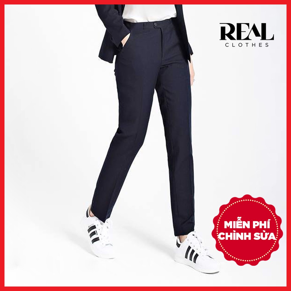 Quần tây lưng vừa màu xanh đen, đủ size, vải kaki lụa co giãn nhẹ