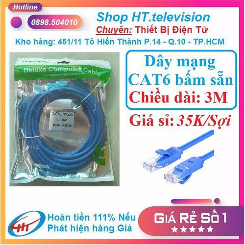 Dây mạng Cat6 bấm sẵn 2 đầu dài 3m