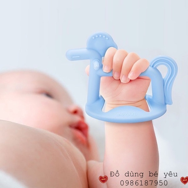 Gặm nướu Moyuum Silicon Hàn Quốc (Gặm Sao/ Gặm Pony/ Gặm Chim) chính hãng cho bé từ 3 tháng [ babyboo]