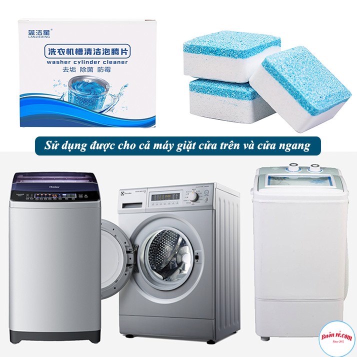 Hộp 12 Viên Vệ Sinh Lồng Máy Giặt và Tẩy Chất Cặn Bẩn Lâu Ngày Hiệu Quả