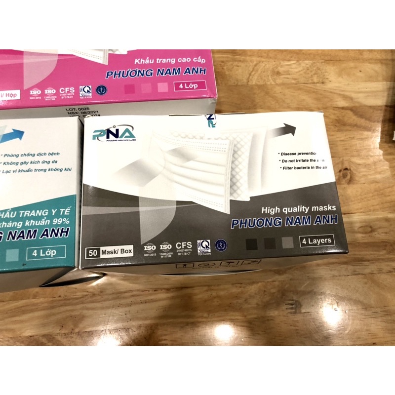 Hộp 50 Khẩu Trang Y Tế 4 Lớp Kháng Khuẩn Phương Nam Anh Đủ Màu