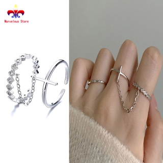 Nhẫn Hở Hình Thánh Giá Đính Đá Thời Trang