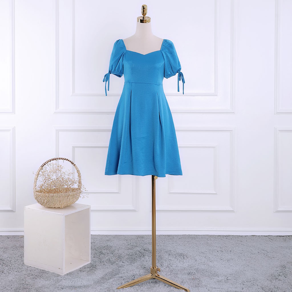 Đầm nữ cổ vuông , tay bồng nhún thiết kế cao cấp TK FASHION DK868
