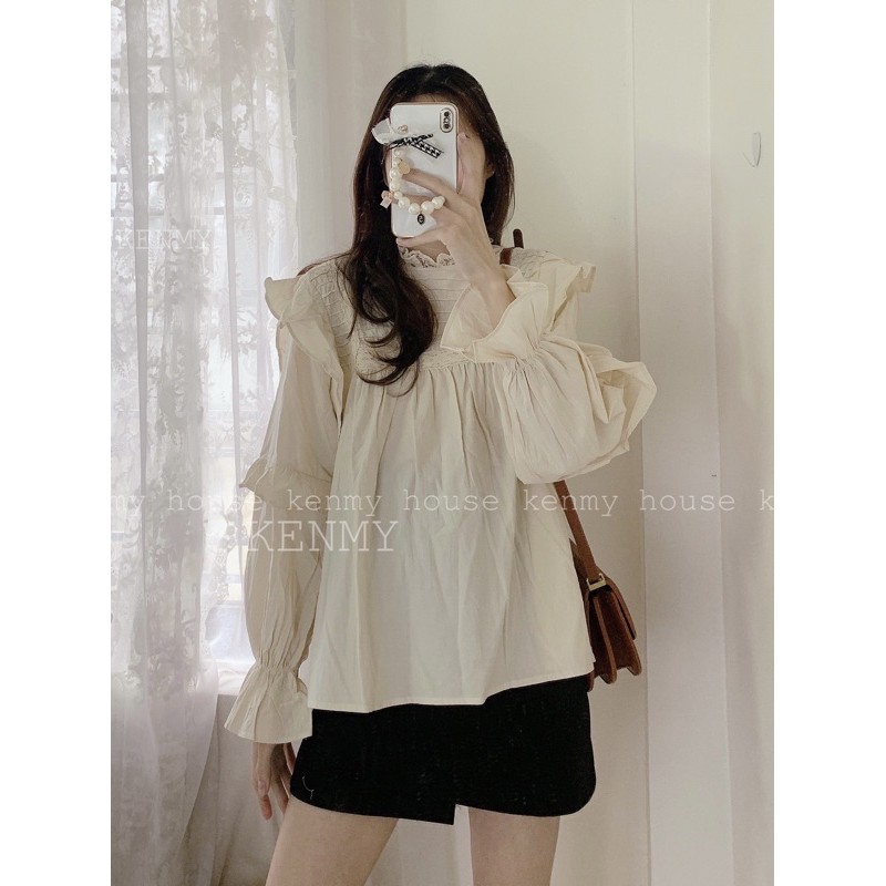 Áo babydoll bèo tay vai 🎀