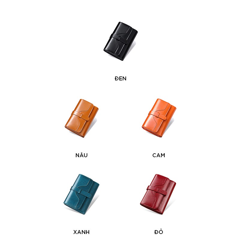 Ví nữ đẹp cầm tay mini da thật cao cấp BANYANU nhỏ gọn bỏ túi LUVADO VD279 | BigBuy360 - bigbuy360.vn