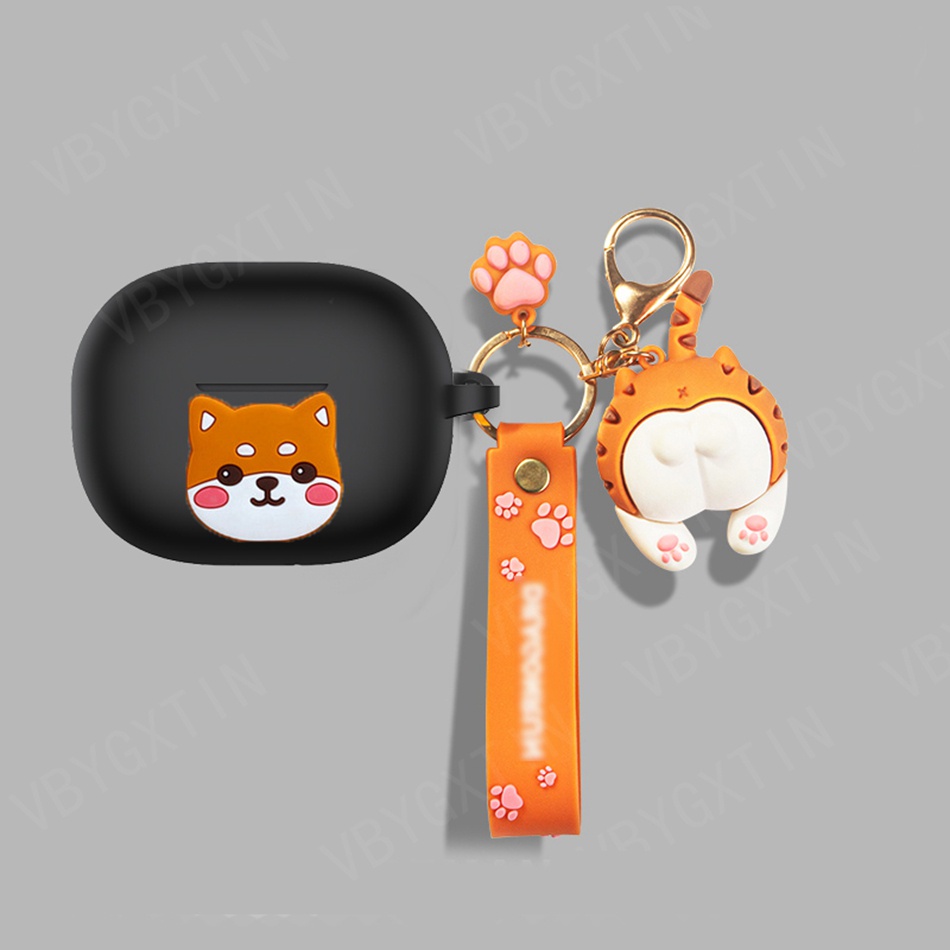 Vỏ Bảo Vệ Hộp Sạc Tai Nghe OPPO Enco air / air2 Bằng Silicon Hình Phi Hành Gia/Mèo/Cún/Gấu Trúc Có Móc Khóa