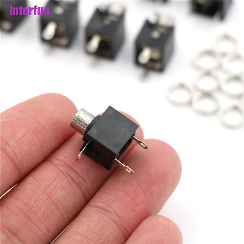 [Interfun1] 10 Pcs Panel Pcb Female 3.5Mm Headphone Jack Audio Connectors [Fun]