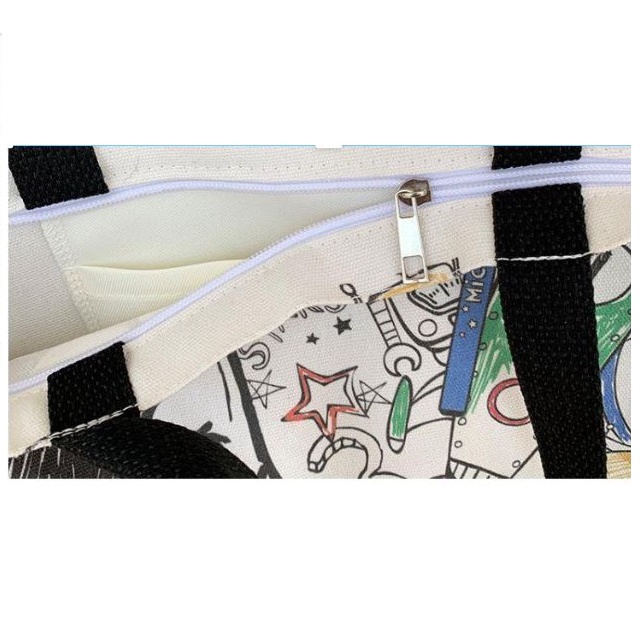 Disney Micky mouse Túi vải túi một vai cô gái túi xách túi học sinh túi zipper túi túi môi trường