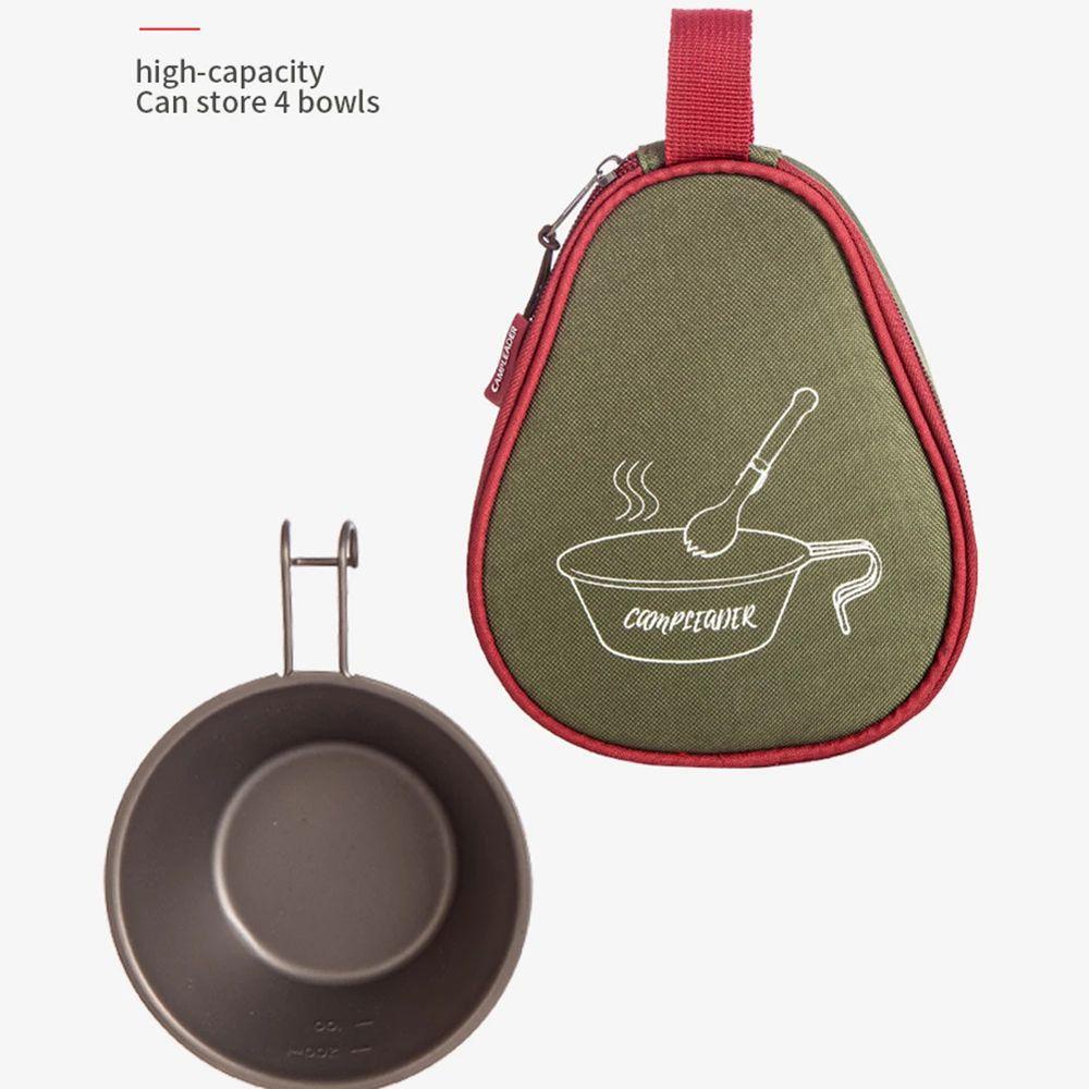JARRED Bộ Dụng Cụ Ăn Uống Tiện Dụng ​Túi Đựng Tô Chén Sức Chứa Lớn Có Khóa Kéo Tiện Dụng Mang Theo Du Lịch Cắm Trại