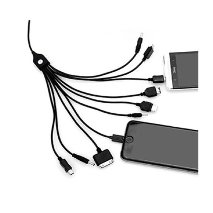 Cáp sạc đa năng 10 đầu dây xoắn hỗ trợ IP5/6/7,độ dài 3m sạc nhanh dùng cho tât cả ĐT