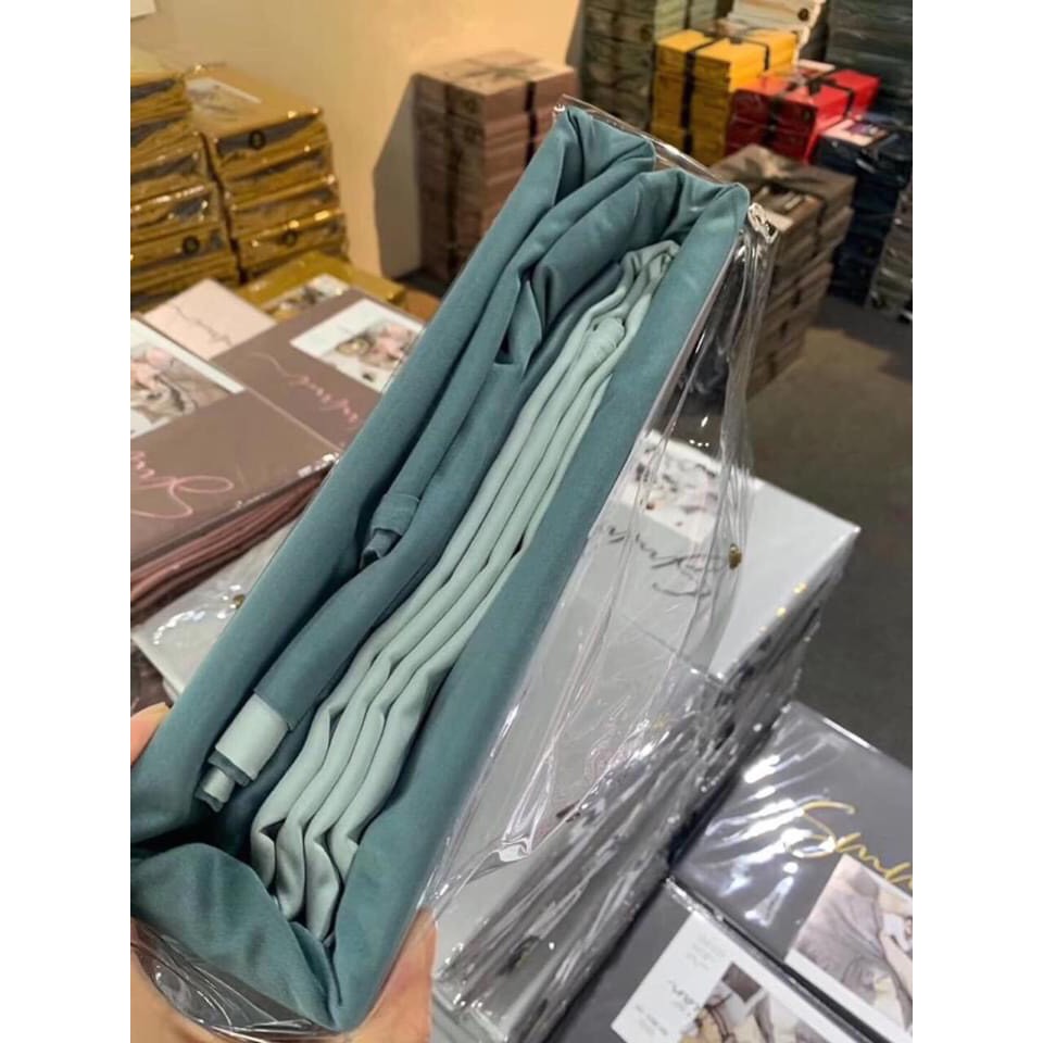 [HÀNG NHẬP KHẨU]Bộ chăn ga gối Lụa Sumoi tencel 60s phối màu_HÀNG NHẬP KHẨU CAO CẤP_Miễn phí bo chun theo kích thước nệm