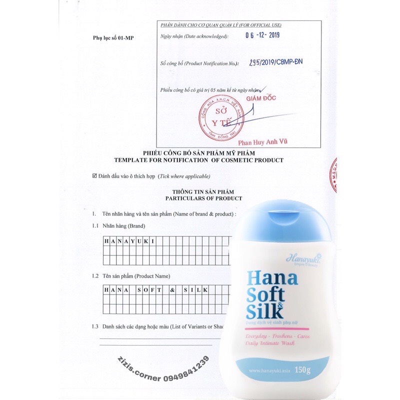 Dung dịch vệ sinh phụ nữ - Nước rủa vùng kín Hana Soft Silk chính hãng, Khử mùi vùng kín, thơm mát cả ngày, kháng khu