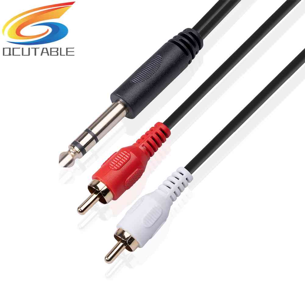 Cáp Âm Thanh 2 RCA Sang 1 / 4 inch 6.35mm TRS 1.5m / 4.9ft