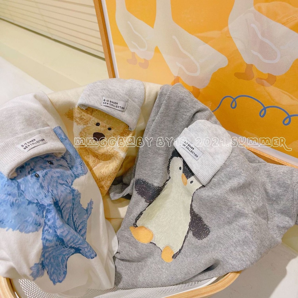 Áo Thun Tay Ngắn Dáng Rộng In Hoạt Hình Kiểu Hàn Quốc Thời Trang Mùa Hè Cho Bé Trai