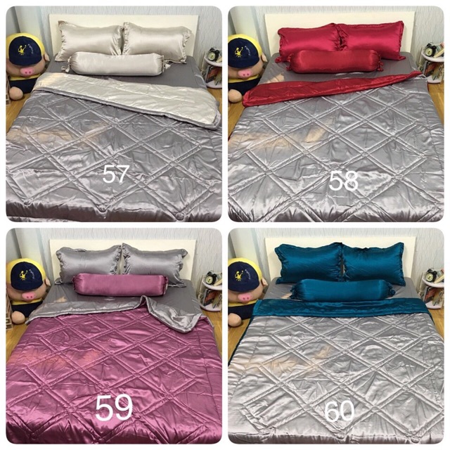 Bộ ga phi lụa m6( 2 bao nằm, 1 bao ôm, 1 drap) | BigBuy360 - bigbuy360.vn