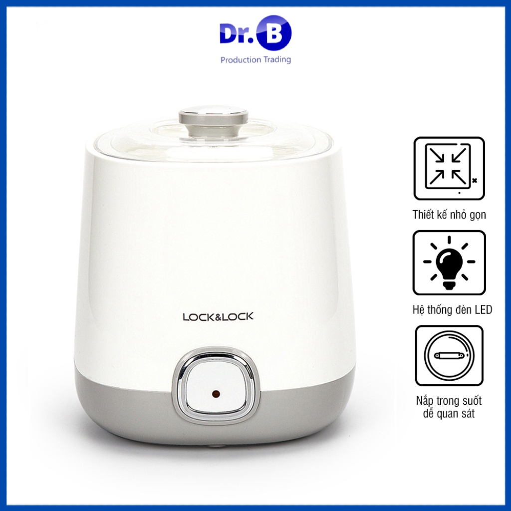 Máy Làm Sữa Chua Lock&amp;Lock EJY110SLV Nắp Thủy Tinh Dễ Quan Sát 1000ML