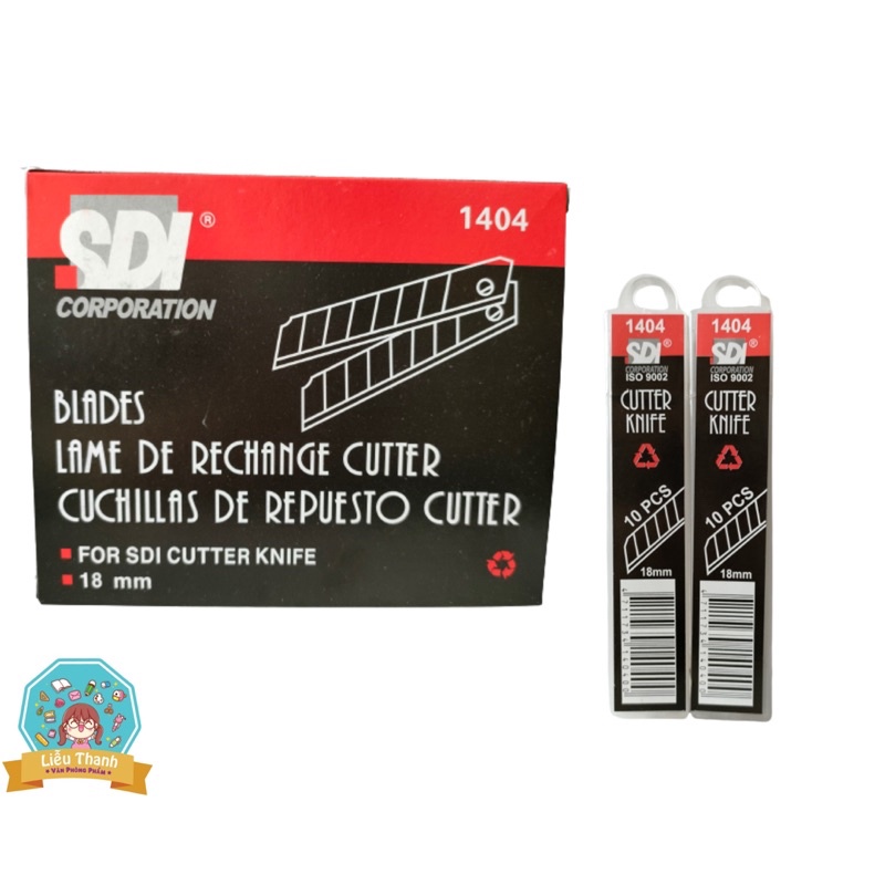 Dao rọc giấy SDI 0403 lớn - Lưỡi dao lớn 10cây/hộp[Chính hãng]