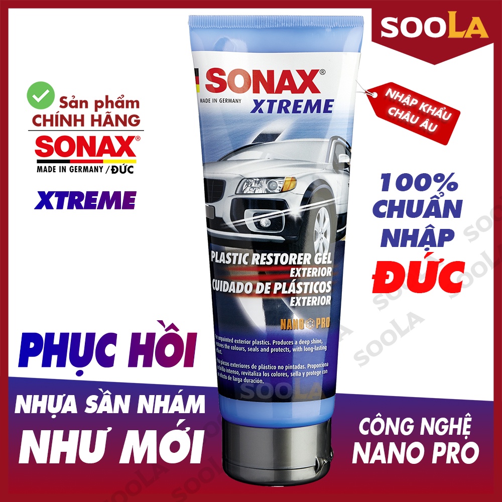 Khôi phục nhựa nhám làm mới Sonax Plastic restorer gel exterior 250ml 210141