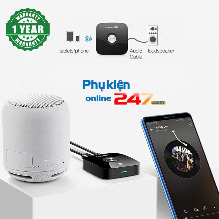 Thiết bị nhận Bluetooth aptX cho loa, âm ly đời cũ cắm cổng 3.5mm