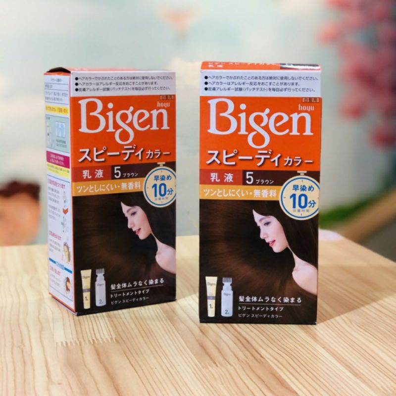 Nhuộm Phủ bạc tự chải Bigen