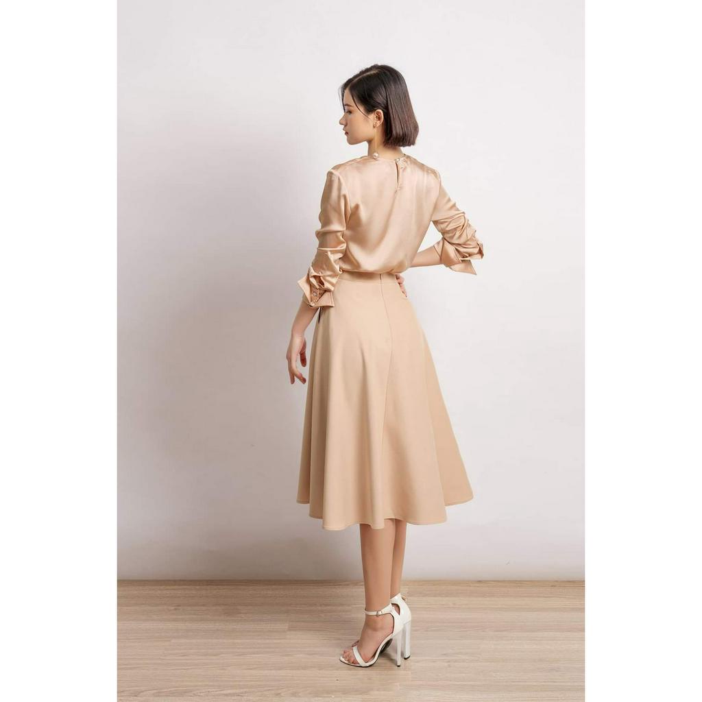 Áo sơ mi lụa, sơ mi nữ cổ đổ dài tay dáng oversized phong cách công sở nữ tính thiết kế dài tay chất mềm mịn