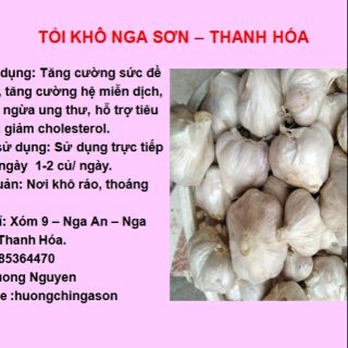 Tỏi khô Nga Sơn - Thanh Hóa