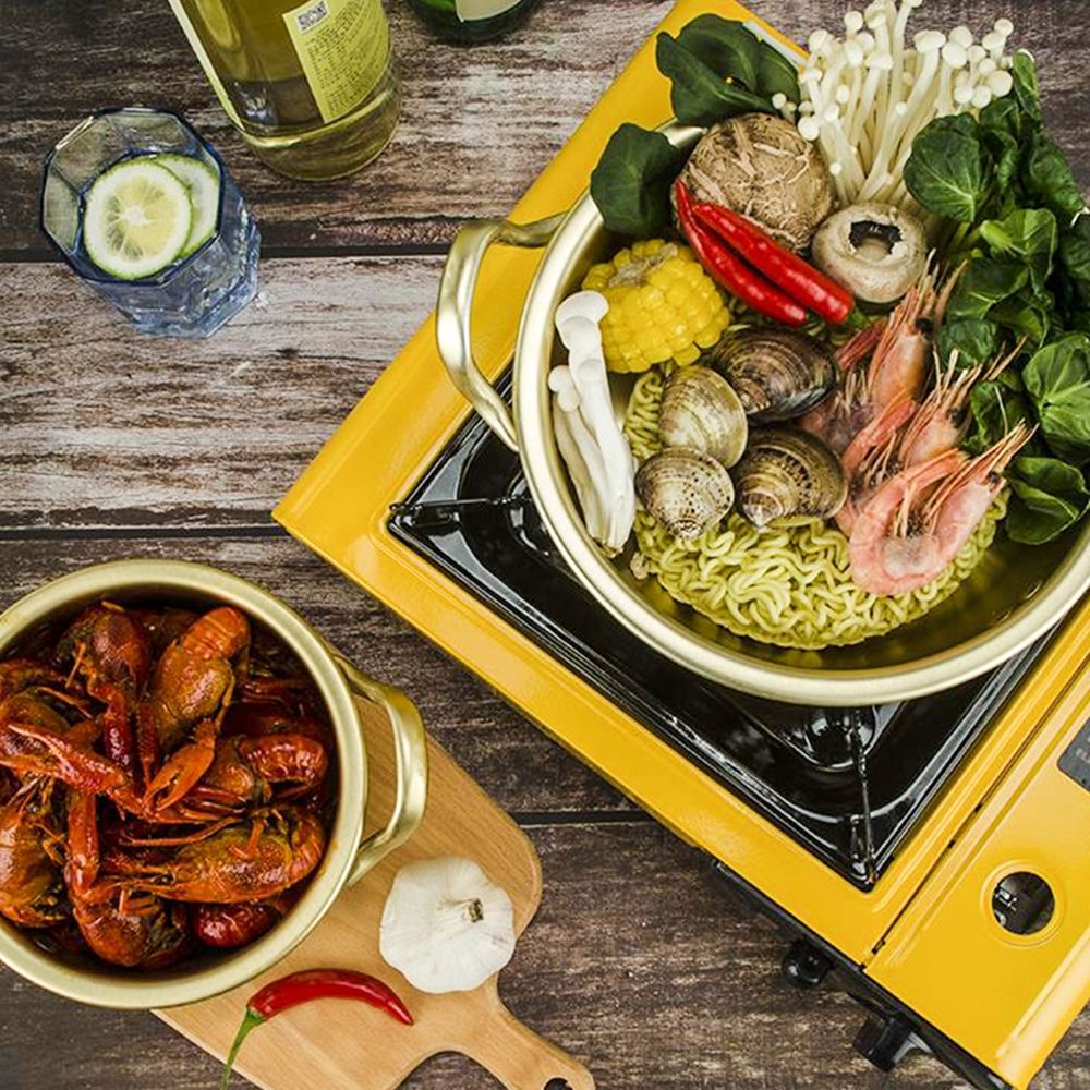 Nồi nấu mì ramen bằng nhôm cỡ nhỏ phong cách Hàn Quốc tinh tế tiện lợi