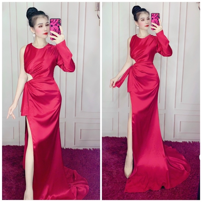 MS1261Y  ĐẦM BODY ĐUÔI CÁ KHOÉT EO XẾP LY full size S/M/L/XL
